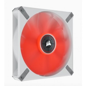 CORSAIR CO-9050129-WW ML ELITE Series, ML140 LED ELITE WHITE, 140mm Magnetic Levitation Red LED Fan with AirGuide, Single Pack
