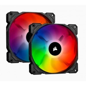 Corsair SP 140mm Fan RGB PRO Twin Pack with Lighting Node Core, ICUE Software.
