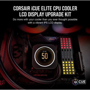 CORSAIR iCUE ELITE CPU Cooler LCD Display Upgrade Kit transforms your CORSAIR ELITE CAPELLIX CPU cooler into a personalized dashboard Display
