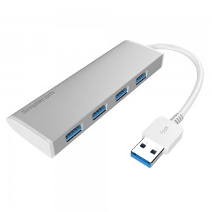 Simplecom CH309 Ultra Slim Aluminium USB 3.0 External 4 Port Hub for PC Mac Laptop CH309-SL