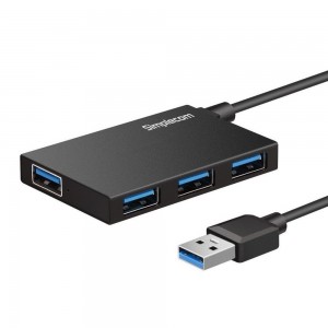 Simplecom Ultra Compact Aluminium 4 Port USB 3.0 Hub for PC Mac Laptop CH351