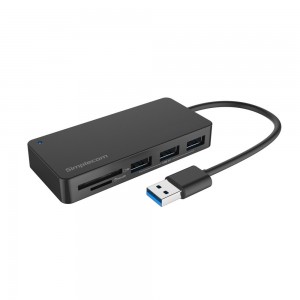 Simplecom CH368 3 Port USB 3.0 Hub with Dual Slot SD MicroSD Card Reader