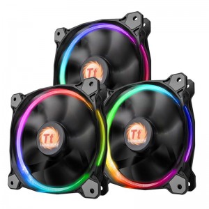 Thermaltake Riing 14 RGB LED Radiator Case Fan 3-Pack with Smart Fan Controller CL-F043-PL14SW-B