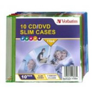 Verbatim Slim CD/DVD Case 10pk Coloured Slim Cases