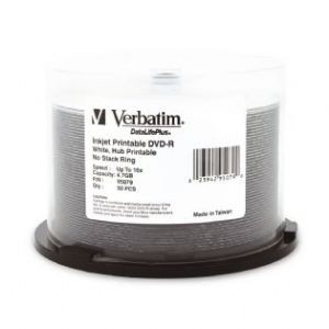 Verbatim 95079 DVD-R 4.7GB 50Pk White Wide Inkjet 16x