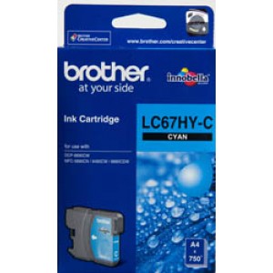 Brother LC-67HYC Cyan High Yield Ink Cartridge- DCP-6690CW, MFC-5890CN/6490CW/6890CDW - up to 750 pages