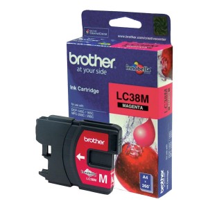 Brother LC-38M Magenta Ink Cartridge- to suit DCP-145C/165C/195C/375CW, MFC-250C/255CW/257CW/290C/295CN- uo to 260 pages