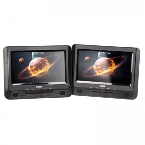 LASER 9" IN CAR DUAL SCREEN PORTABLE DVD PLAYER CD USB SD DVD-PT9-DUALB
