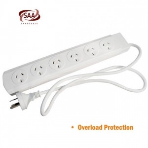 CABAC 6 Way Powerboard Overload Protection PB8 6 Outlets ELELEGPB86WAYWH_B