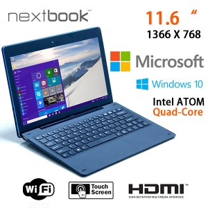 Nextbook 11.6 Inch 64G Windows 10 Quad Core with HDMI Output Tablet PC (M1106BFD) 