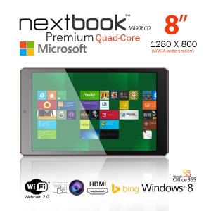 Nextbook 8 Inch 16G/Windows 8.1 with Bing/Quad Core with HDMI Output Tablet PC (M890BCD) (Keyboard Not Included) (refurbished) oem package