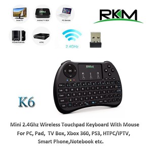 RKM K6 Keyboard 2.4G wireless Multi-Media remote control for PC, Android TV BOX, Smart TV,Game