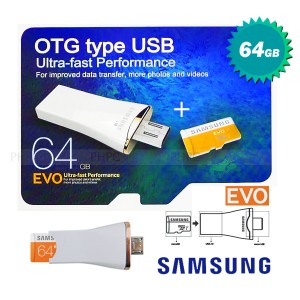 Samsung micro SDXC UHS-I Card OTG 64GB on the go type USB  OTG & USB & Card 3 in 1 (CV-OE064GA00)