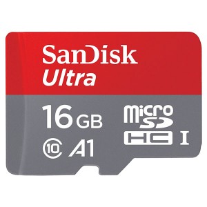 SANDISK SDSQUAR-016G-GN6MA Micro SDHC Ultra A1 Class 10 98mb/s with SD adapter