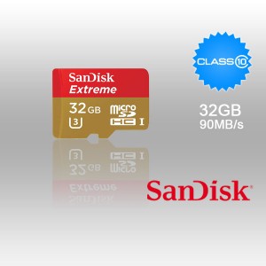 SANDISK 32GB MicroSDHC  UHS-I EXTREME CLASS 10 U3 upto 90mb/s (SDSQXNE-032G)
