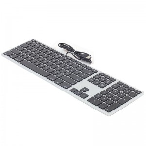 Matias Black/Silver Wired Plastic Painting Case Keyboard for Mac
