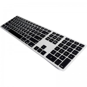 Matias Wireless Illuminated Aluminium Keyboard Silver with Black Keys