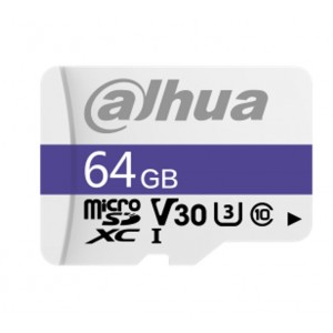 Dahua C100 64GB microSD 95MB/s 38MB/s 40TBW C10/U1/V10 UHS-I -25 °C to +85 °C Temperature Resistant Waterproof Anti-magnetic Anti X-ray 7yrs wty