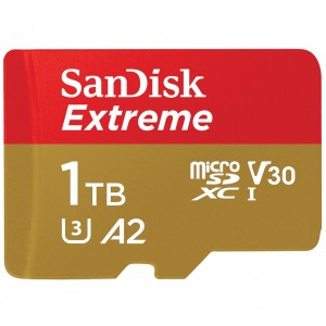 SanDisk 1TB Extreme microSD SDHC SQXAF V30 U3 C10 A1 UHS-1 160MB/s R 90MB/s W 4x6 SD Adaptor Android Smartphone Action Camera Drones