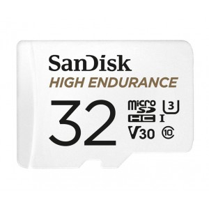 SanDisk 32GB High Endurance microSDHC  Card  SQQNR 2,500 Hrs UHS-I C10 U3 V30 100MB/s R 40MB/s W SD adaptor 2Y