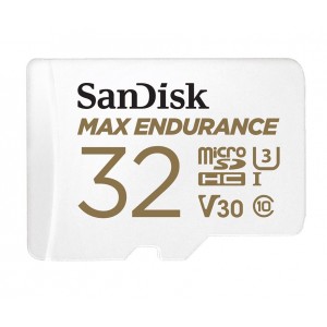 SanDisk 32GB MAX High Endurance microSDHC  Card  SQQVR 15,000 Hrs UHS-I C10 U3 V30 100MB/s R, 40MB/s W SD adaptor 3Y