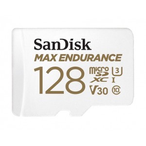 SanDisk 128GB MAX High Endurance microSDHC� Card  SQQVR 60,000 Hr Hrs UHS-I C10 U3 V30 100MB/s R, 40MB/s W SD adaptor 10Y