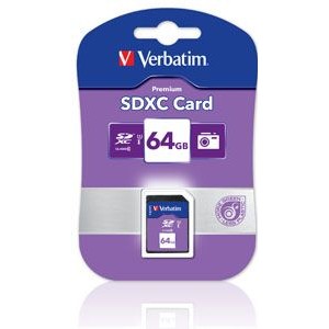Verbatim SDXC 64GB (Class 10 UHS-I) Up to 45MB/Sec 300X read speed