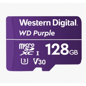 Western Digital WD Purple 128GB MicroSDXC Card 24/7 -25°C to 85°C Weather Humidity Resistant for Surveillance IP Cameras mDVRs NVR Dash ~WDD128G1P0A