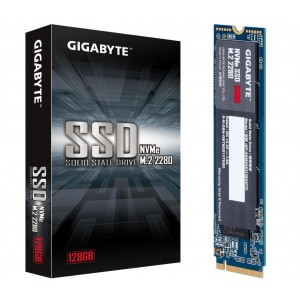 Gigabyte M.2 PCIe NVMe SSD 128GB V2 1550/550 MB/s 100K/130K IOPS 2280 80mm 1.5M hrs MTBF HMB TRIM & S.M.A.R.T Solid State Drive 5yrs Wty