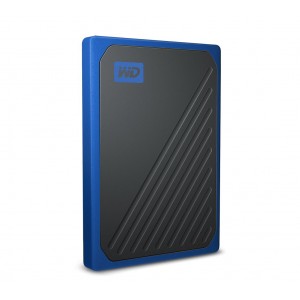 WD My Passport Go 1TB External Portable SSD 400 MB/s USB3.0 Tough Durable Drop Resistant Built-in Cable Cobalt Blue for PC Mac 3yrs