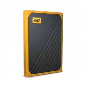 WD My Passport Go 1TB External Portable SSD 400 MB/s USB3.0 Tough Durable Drop Resistant Built-in Cable Amber Yellow for PC Mac 3yrs