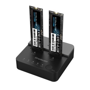 SIMPLECOM SD550V2 USB 3.2 Gen2x2 to Dual Bay NVMe M.2 SSD Docking Station Duplicator Offline Clone
