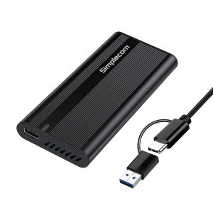 SIMPLECOM SE505 NVMe M.2 SSD to USB-C Enclosure USB 3.2 Gen 2 10Gbps Ultra-slim aluminium case Tool-free design