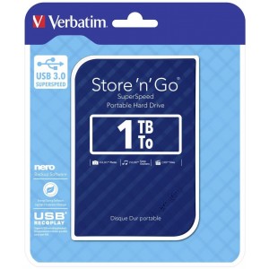 Verbatim 1TB 2.5' USB 3.0 Blue Store'n'Go HDD Grid Design