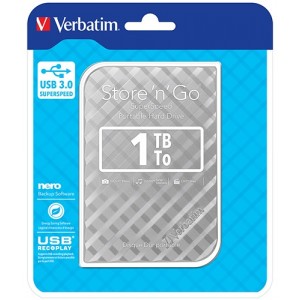 Verbatim 1TB 2.5' USB 3.0 Silver. Store'n'Go HDD Grid Design