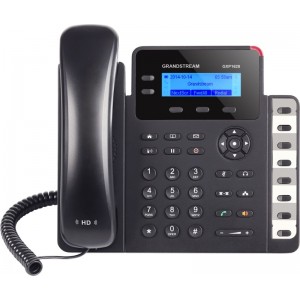 Grandstream GXP1628 2 Line IP Phone, 2 Sip Accounts, 132x48 Backlit Graphical Display, HD Audio, Dual-Switched Gigabit Ports, Powerable Via POE