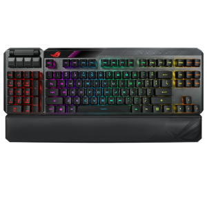 ASUS MA02 ROG CLAYMORE II/BL/US 80%/100% Gaming Mechanical Keyboard, ROG RX Optical Switches, Detachable Numpad, Wired/Wireless Mode, 43 Hours