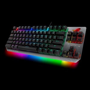 ASUS X802 STRIX SCOPE TKL/RD Wired Mechanical RGB Gaming Keyboard For FPS Games, Cherry MX Switches, Aluminum Frame, Aura Sync Lighting