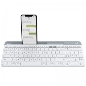 Logitech K580 Unifying Slim Easy Switch Multi-Device Wireless Keyboard - 18 months Battery Life,  Mac/iOS/Andriod/Windows, Bluetooth + USB - White