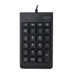 Rapoo K10 Wired Numeric NumberPad Keyboard - Spill Resistant Design, Laser Carved Keycap, Spill-Resistant Design