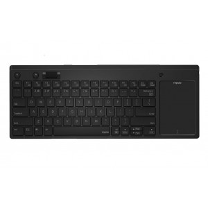 RAPOO K2800 Wireless Keyboard with Touchpad & Entertainment Media Keys -  2.4GHz, Range Up to 10m, Connect PC to TV, Compact Design