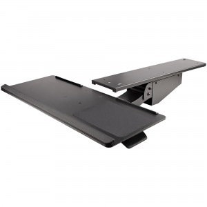 STARTECH KBTRAYADJ2 Under Desk Keyboard Tray, Height Adjustable Keyboard and Mouse Tray (10" x 26"), Ergonomic Computer Keyboard Tray w/Mouse Pad - 144.8 mm Height x 711.2 mm Width - Black - Steel
