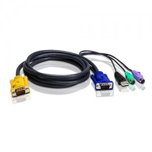 Aten 1.8m 3in1 VGA, PS/2 + USB Console KVM Cable SPHD-15M for CL5808, CL5816, CS82U, CS84U