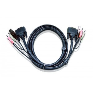 Aten KVM Cable 1.8m with DVI-D (Dual Link), USB & Audio to DVI-D (Dual Link), USB & Audio to suit CS178xA, CS164x (LS)