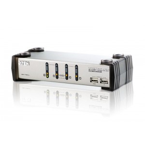 Aten 4 Port USB VGA KVMP Switch with Audio and USB 1.1 Hub - Cables Included
