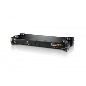 Aten 4 Port PS/2-USB VGA KVM Switch, supports 3.5mm audio, cables not included