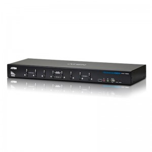 Aten 8 Port USB DVI Dual Link KVM Switch, Video DynaSync, 2.1 Audio, multi-display support by stacking up to four CS1788 units, Mouse and Keyboard emu