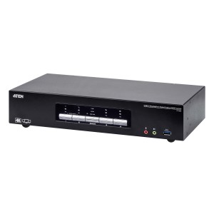 Aten 4 Port USB 3.0 4K Triple DisplayPort KVMP Switch, supports up to 4096 x 2160 @ 60 Hz, 6 Displays cables included