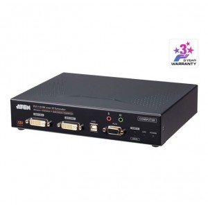 Aten DVI-I Dual Display KVM over IP Transmitter with Software Decoder Ability, Supports power/network failover, Superior video quality