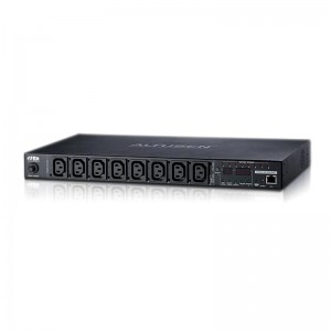 Aten 8-Port 10A Eco Power Distribution Unit with Port Monitor - PDU over IP, 1RU Rack Mount Design, Control and Monitor Power Status (PE8108G)